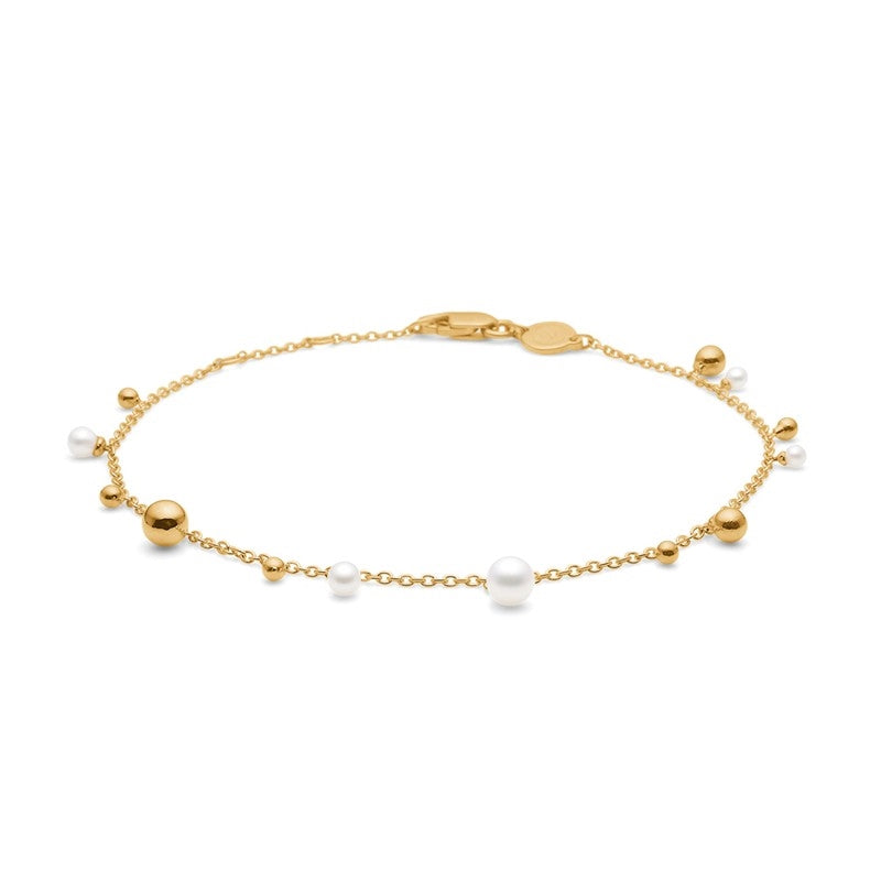 Bubbles n' Pearls armbånd i 14 kt guld med kulturperler fra Mads Z.